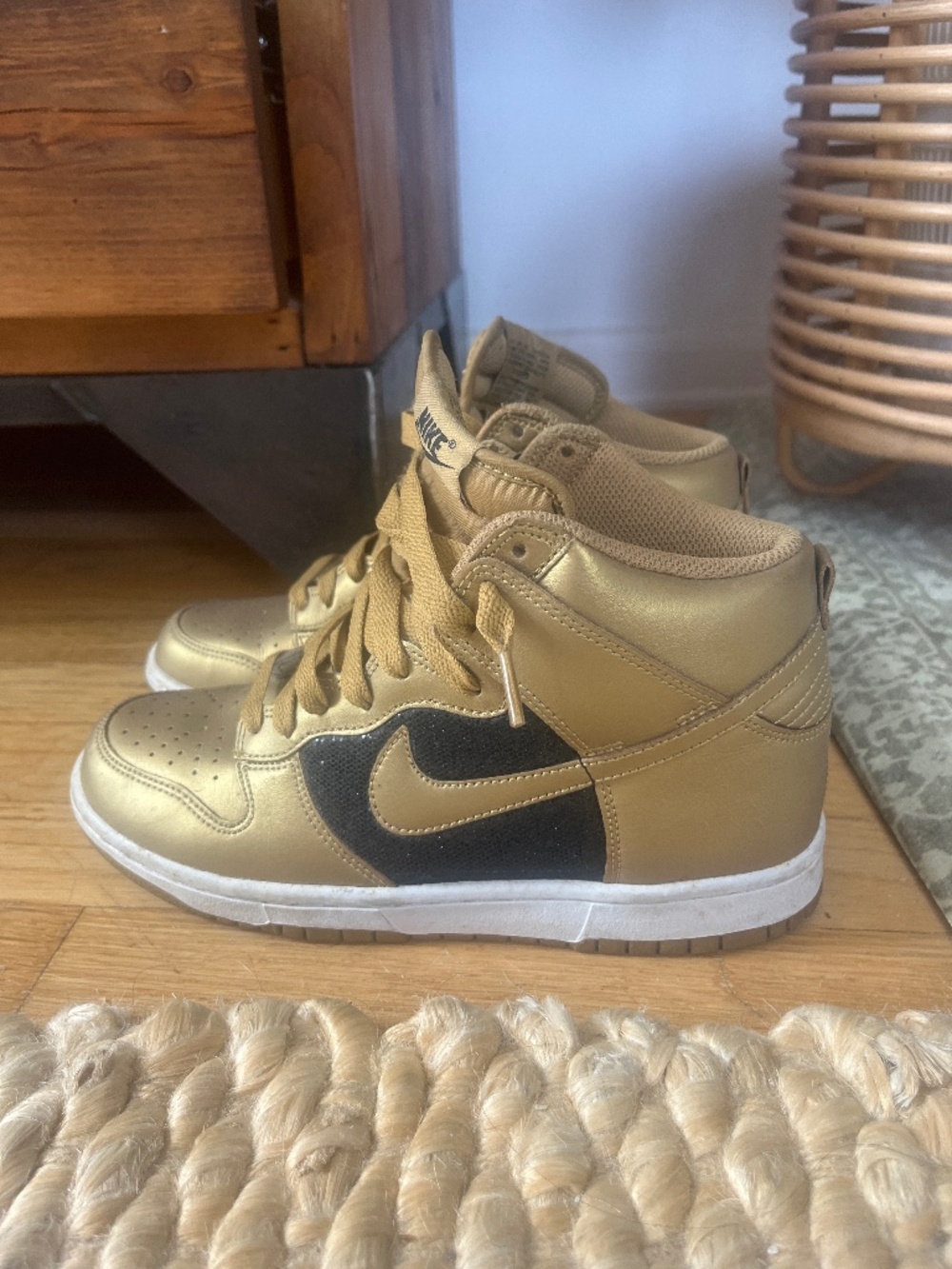 Gold & sequin Nike dunks